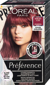 L'Oréal Paris Préférence Vivid Colors permanentná farba na vlasy 5.260 Ipanema - Violet, 60+90+54 ml