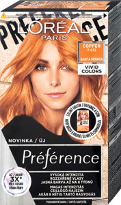 L'Oréal Paris Préférence Vivid Colors permanentná farba na vlasy 7.432 Santa Monica - Copper, 60+90+54 ml