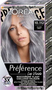 L'Oréal Paris Préférence Vivid Colors permanentná farba na vlasy 10.112 Soho - Silver Grey, 60+90+54 ml