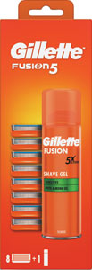 Gillette Fusion 5 náhradné hlavice 8 ks + gél na holenie 200 ml 