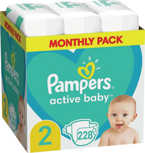 Pampers Active baby detské plienky veľkosť 2 228 ks 4-8 kg - Teta drogérie eshop