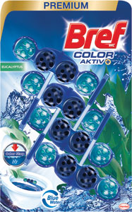 Bref tuhý WC blok Color Aktiv Eucalyptus 4 x 50 g - Duck Fresh Discs čistič WC duo nahradná náplň Eucalyptus 2x36 ml | Teta drogérie eshop