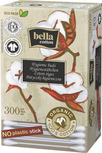 Bella Cotton hygienké vatové tyčinky BIO 300 ks - CLEANIC vatové tyčinky (300ks/KRA) BIO | Teta drogérie eshop