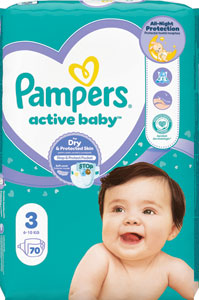 Pampers Active Baby detské plienky veľkosť 3 70 ks