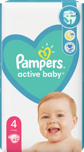 Pampers Active Baby detské plienky veľkosť 4 62 ks