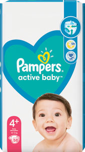 Pampers Active baby detské plienky veľkosť 4+ 58 ks