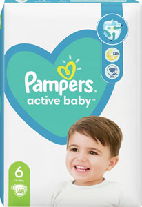 Pampers Active Baby detské plienky veľkosť 6 48 ks
