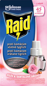 Raid elektrický tekutá náplň ruža a santalové drevo 27 ml