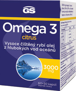 GS Omega 3 CITRUS + D3 60 + 30 kapsúl - Teta drogérie eshop