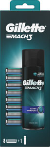 Gillette Mach3 strojček 8 náhradných hlavíc + gél na holenie Extra Comfort
