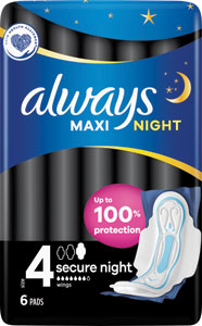 Always Classic Single hygienické vložky Maxi night 6 ks - Teta drogérie eshop