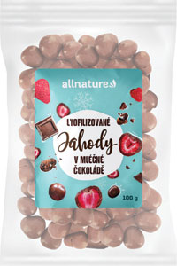 Allnature mrazom sušené jahody v mliečnej čokoláde 100 g