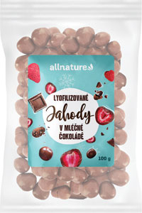 Allnature mrazom sušené jahody v mliečnej čokoláde 100 g