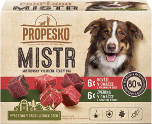 Propesko Mistr kapsička pes hovädzie + divina 12x85 g