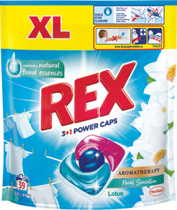 Rex pracie kapsuly Power Caps Aromatherapy Lotus & Almond Oil 39 praní - Teta drogérie eshop
