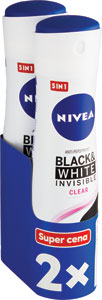 Nivea antiperspirant Black&White Invisible Clear dvojbalenie 2x150 ml