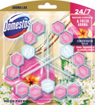 Domestos WC blok Aroma Lux Pink Jasmine & Elderflower 3x55 g - Q Power náhrada do wc bloku s vôňou hawajský sen 40 g | Teta drogérie eshop