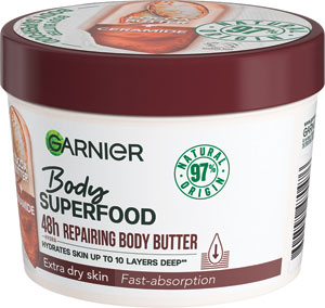 Garnier Body Superfood telový krém s kakaovým maslom 380 ml - Nivea krémové telové mlieko Smooth Sensation 400 ml | Teta drogérie eshop
