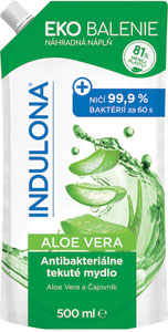 Indulona antibakteriálne tekuté mydlo Aloe Vera náhradná náplň 500 ml - Teta drogérie eshop