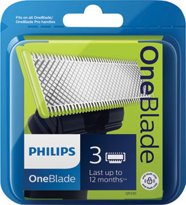Philips OneBlade náhradné čepele 3 ks - Philips OneBlade výmenné čepele na tvár a telo + hrebeň na telo QP620/50 | Teta drogérie eshop