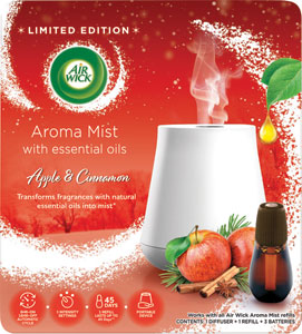 Air Wick aroma vaporizér strojček  + náplň Hrejivá vôňa škorice a jablka 20 ml