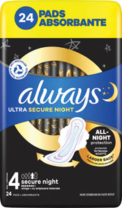 Always Ultra Duo hygienické vložky Secure Night 24 ks - Teta drogérie eshop