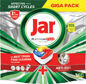 Jar Platinum Plus tablety do umývačky riadu Citrón 105 ks - Jar Original tablety do umývačky riadu Citrón 46 ks | Teta drogérie eshop