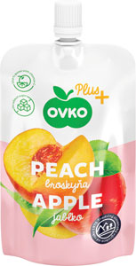 Ovko Plus ovocné pyré jablko-broskyňa 120 g