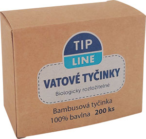 Tip Line vatové tyčinky Bambus v krabičke 200 ks