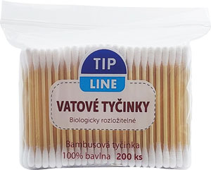 Tip Line vatové tyčinky Bambus v sáčku 200 ks