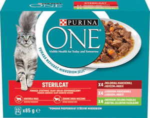 Purina One multibalenie Sterilcat mini filetky s hovädzím a mrkvou 12 x 85 g