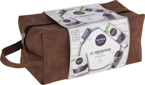 Nivea Men darčeková sada Sensitive gél, roll on, balzam, Labello