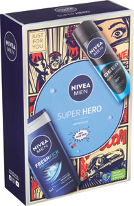 Nivea Men darčeková sada Super Hero Deo Beat antiperspirant, sprchový gél