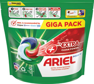 Ariel gélove tablety Extra Clean 60 ks