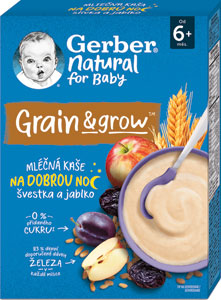 Gerber Natura mliečna penično-ovsená kaša slivka a jablko 220 g