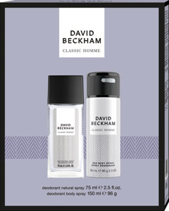 David Beckham darčeková sada Classic Homme deodorant natural spray 75 ml, deodorant body spray 150 ml