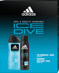 Adidas darčeková sada Ice Dive sprchový gél 250 ml, deodorant body spray 150 ml