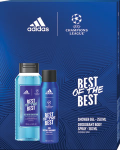 Adidas darčeková sada UEFA 9 sprchový gél 250 ml, deodorant body spray 150 ml