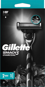 Gillette Mach3 Charcoal strojček + 2 hlavice