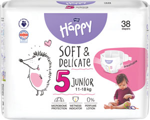 Happy detské plienky veľkosť 5 Junior 38 ks 11 - 18 kg