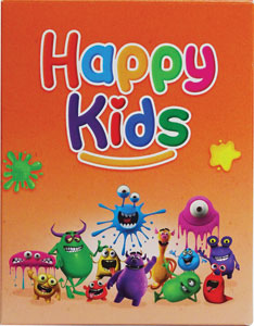 Happy Kids darčeková sada šumivá bomba do kúpeľa 100 ml, šumivá pastilka do kúpeľa 40 g, praskajúci kúpeľ ostružina 30 g
