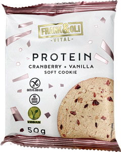 Frank&Oli Protein Cookie proteínová sušienka s brusnicami, vanilkou a zemolezom 50 g