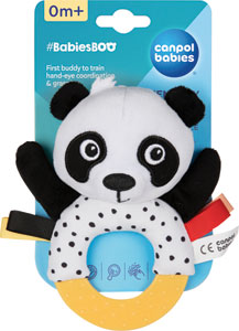 Canpol senzorická hračka  PANDA s hryzačkou a hrkálkou BabiesBoo