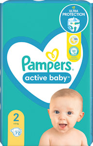 Pampers Active Baby detské plienky veľkosť 2 4-8kg 72 ks