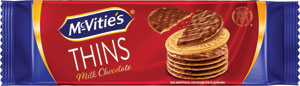 McVitie's Thins pšeničné sušienky s polevou mliečna čokoláda 93 g