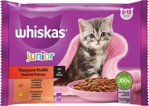 Whiskas kapsička Junior klasický výber pre mačiatka 4 ks