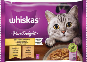 Whiskas kapsička Pure Delight hydinový výber v želé pre dospelé mačky 4 ks