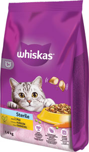 Whiskas granule Sterile s kuracím mäsom pre dospelé mačky 1,4 kg