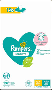 Pampers Wipes vlhčené utierky Sensitive 15 x 80 ks