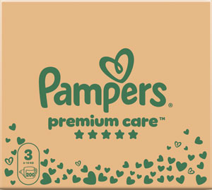 Pampers Premium detské plienky veľkosť 3 200 ks 6-10 kg mesačné balenie